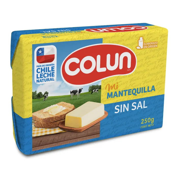 Mantequilla Sin Sal Colun 250 Gr