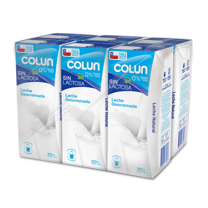Leche Sin Lactosa Descremada Colun 200Cc