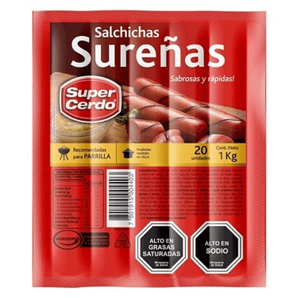 Vienesa Sureña Super Cerdo 1 Kg