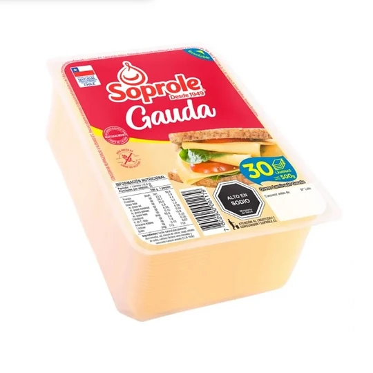 Queso Gauda 500 Grs Soprole Laminado