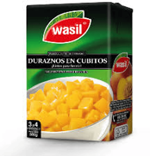 Duraznos Cubitos Wasil 500 Gr