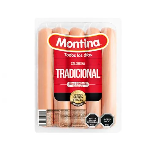 Salchicha Tradicional 250 Grs Montina
